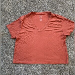American Eagle Outfitters Soft & Sexy Ribbed Tee in Rust